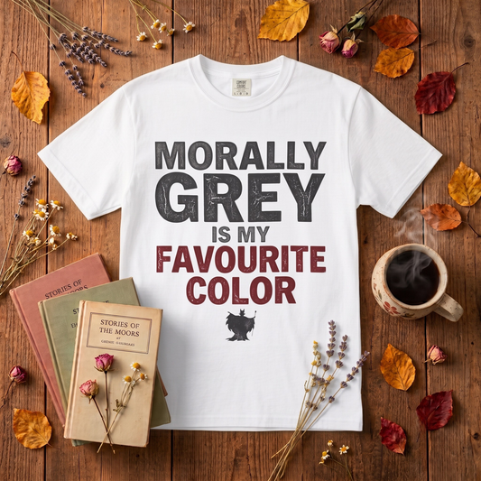 Morally Grey Is My Favorite Color Shirt — Dark Romance Reader Tee BookTok Bookish Gift Comfort Colors Villain Reader Shirt Fantasy Romance Gift Bookworm Tee