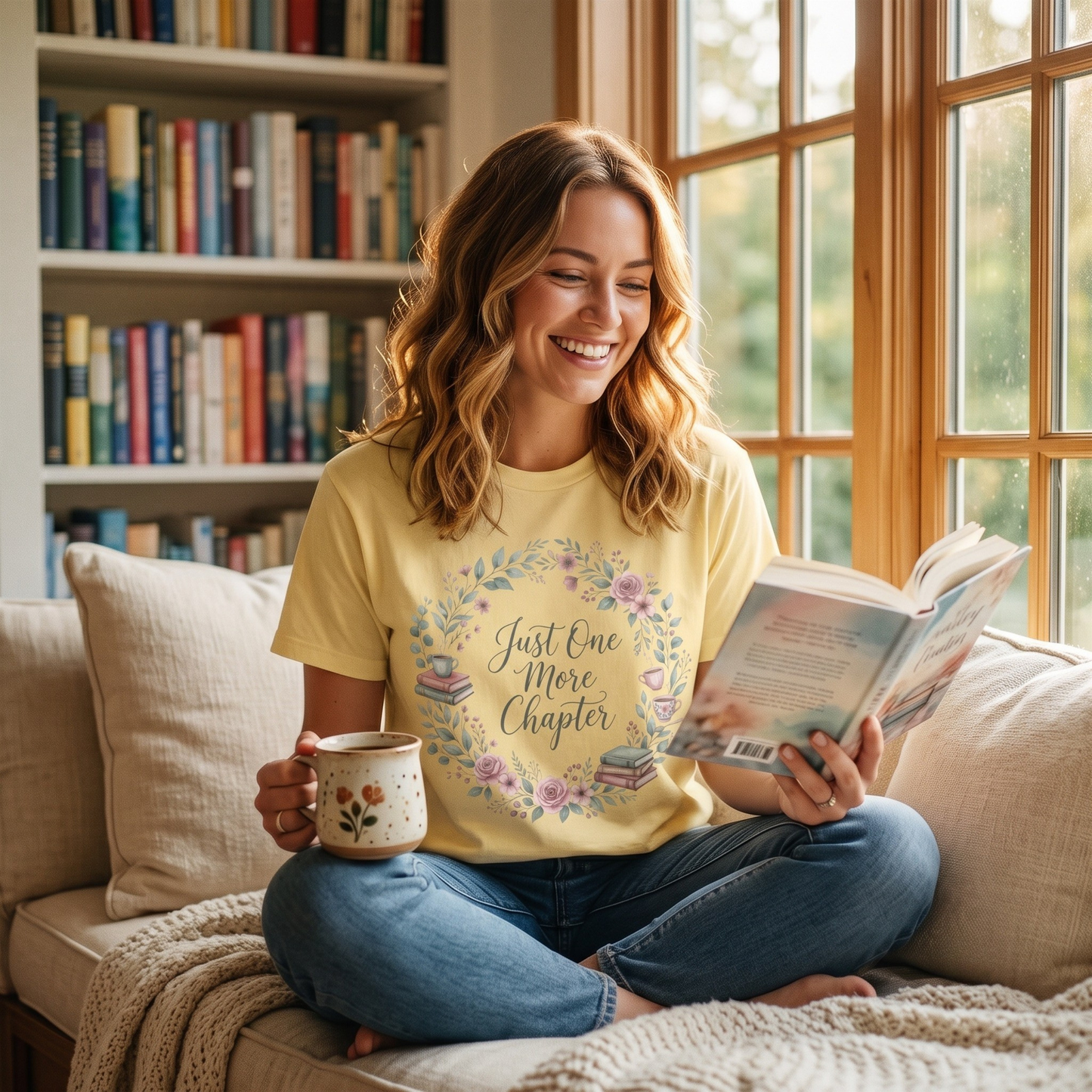 Just One More Chapter Shirt — Book Lover T-Shirt Floral Bookish Tee Reader Gift Comfort Colors Book Club Shirt Bookworm Gift Reading Shirt