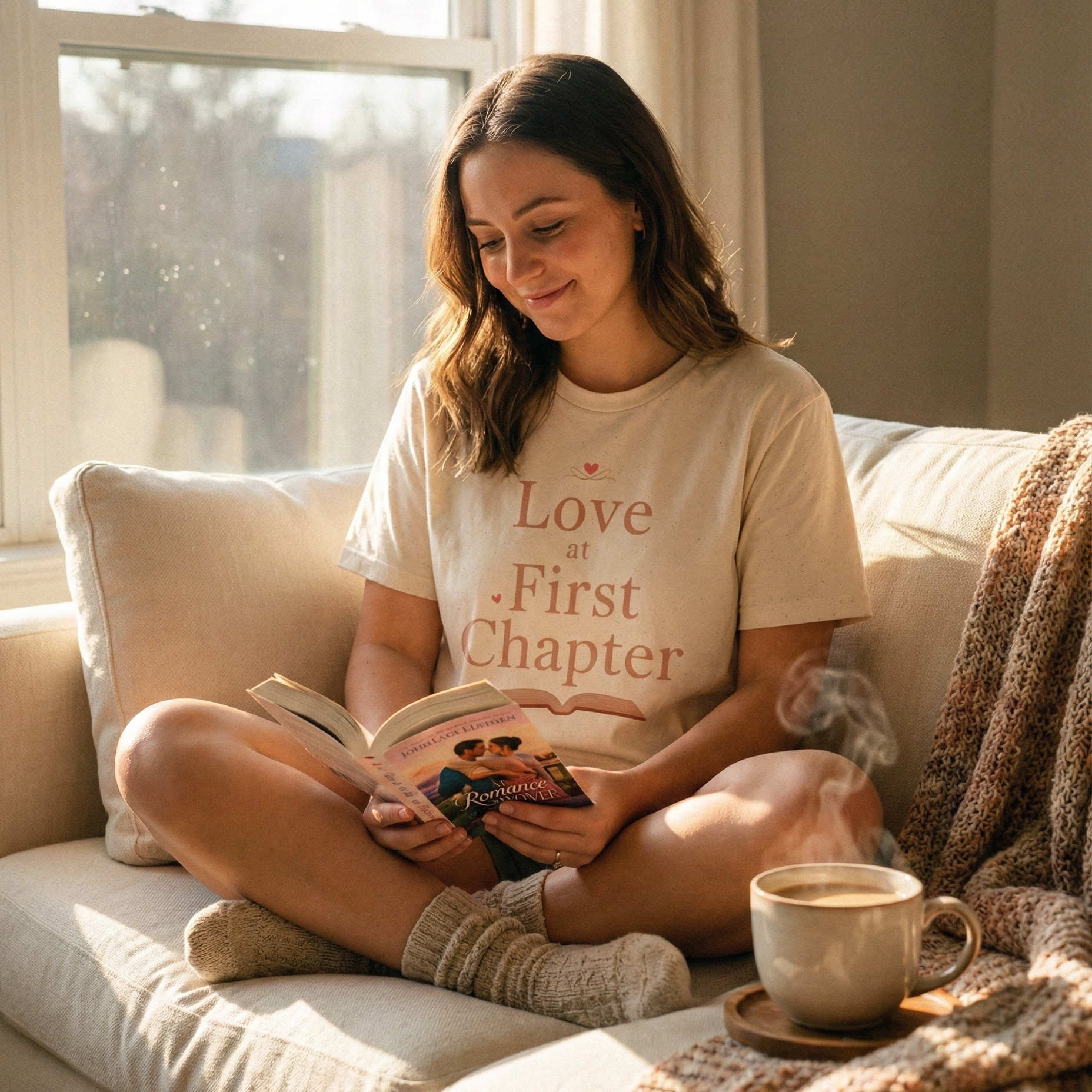 Love at First Chapter T-Shirt | Romance Reader Gift & Bookish Tee Printify