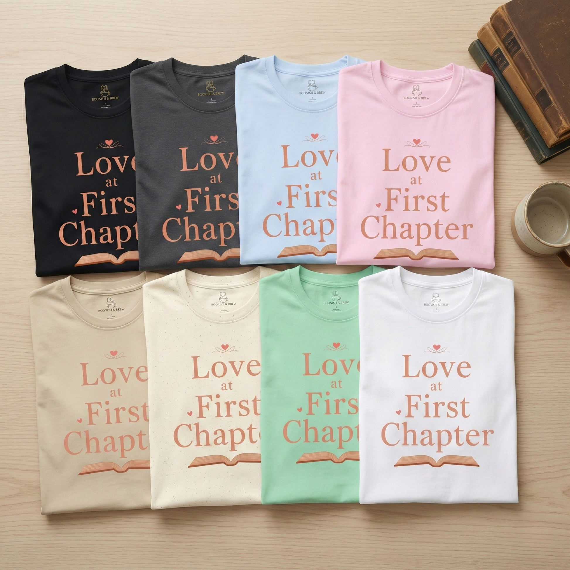 Love at First Chapter T-Shirt | Romance Reader Gift & Bookish Tee Printify