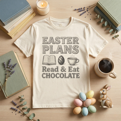 Easter T-shirt — "Read & Eat Chocolate" Holiday Tee Printify
