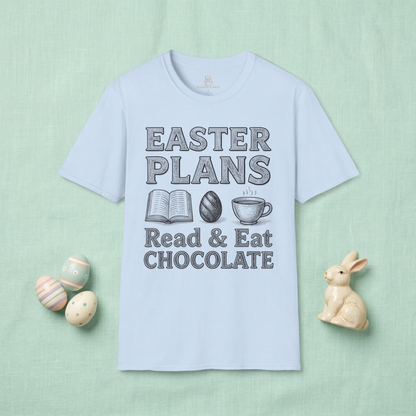 Easter T-shirt — "Read & Eat Chocolate" Holiday Tee Printify