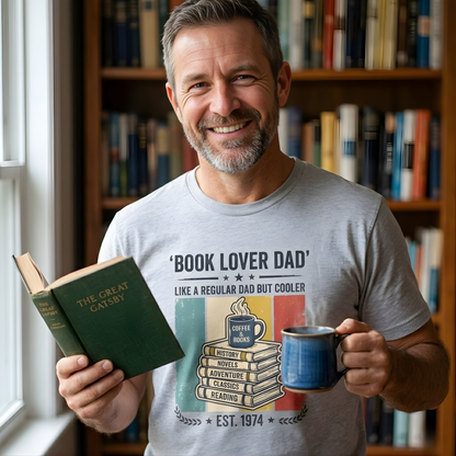 Book Lover Dad, Like A Regular Dad But Cooler Shirt, Funny Dad Gift Printify