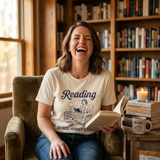 Reading Because Murder Is Wrong Shirt, Funny Book Lover Gift Printify