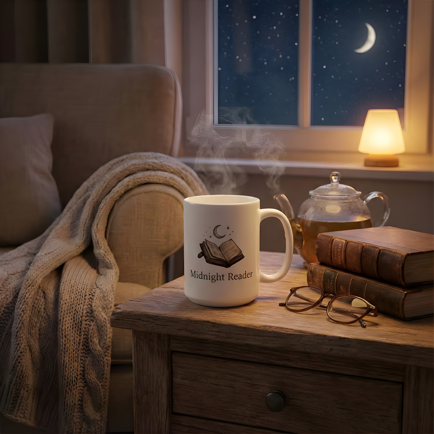 Midnight Reader Mug – Night Book Lover Coffee Cup - BOOKISH & BREW