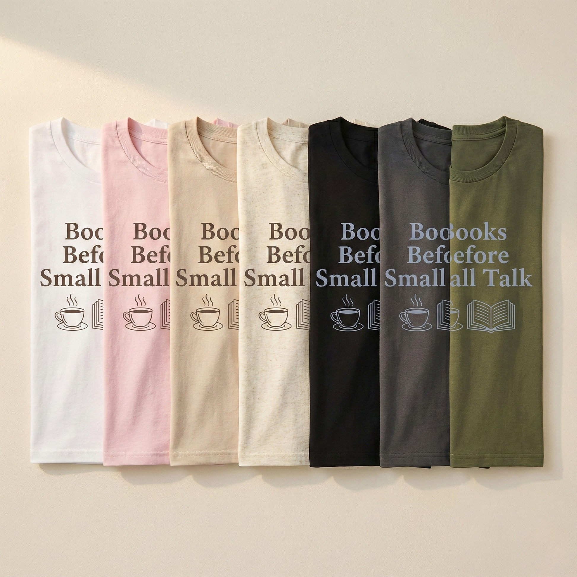 Books Before Small Talk T-Shirt – Book and Coffee Lover Tee - BOOKISH & BREW