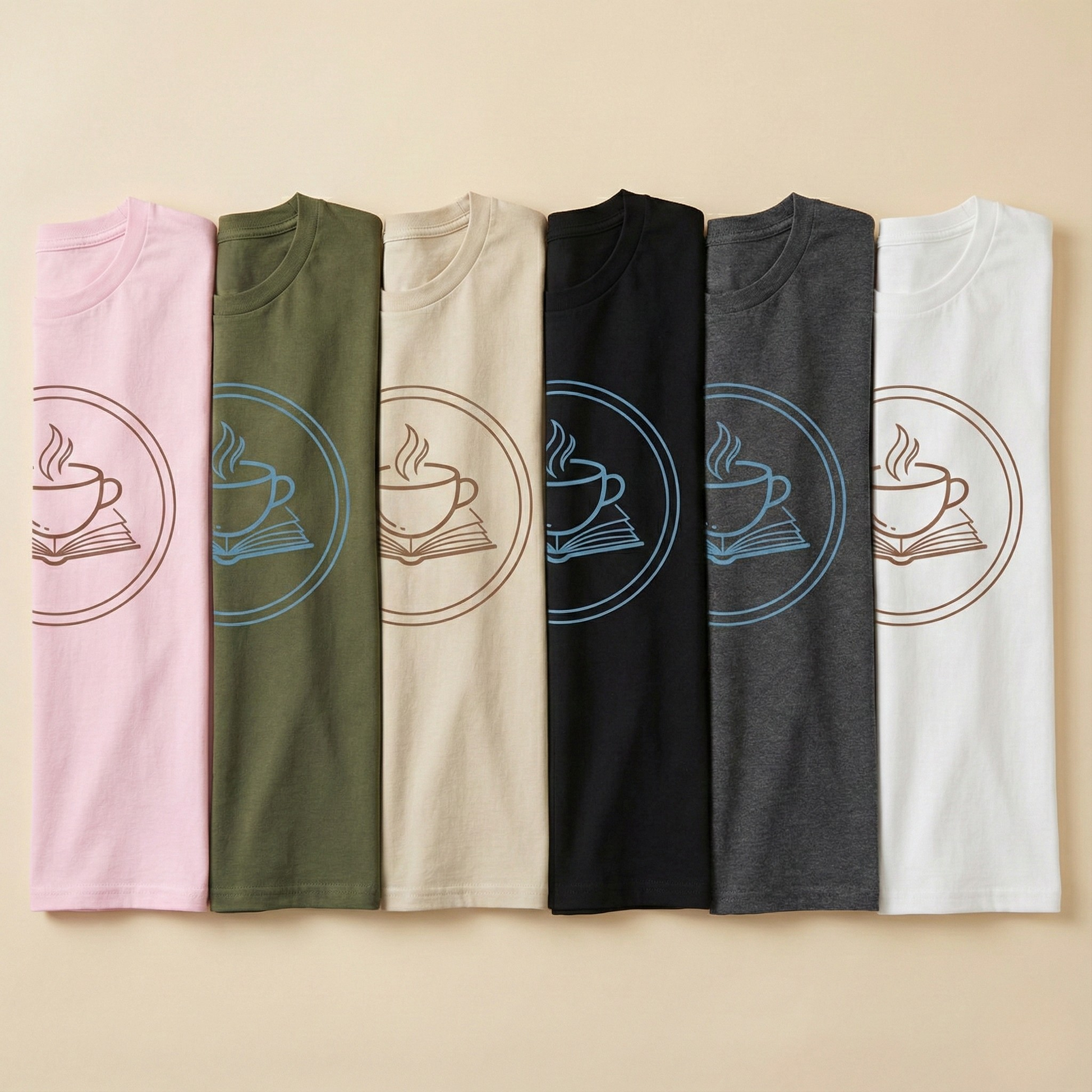 Book and Coffee Emblem T-Shirt – Minimal Bookish Apparel - BOOKISH & BREW