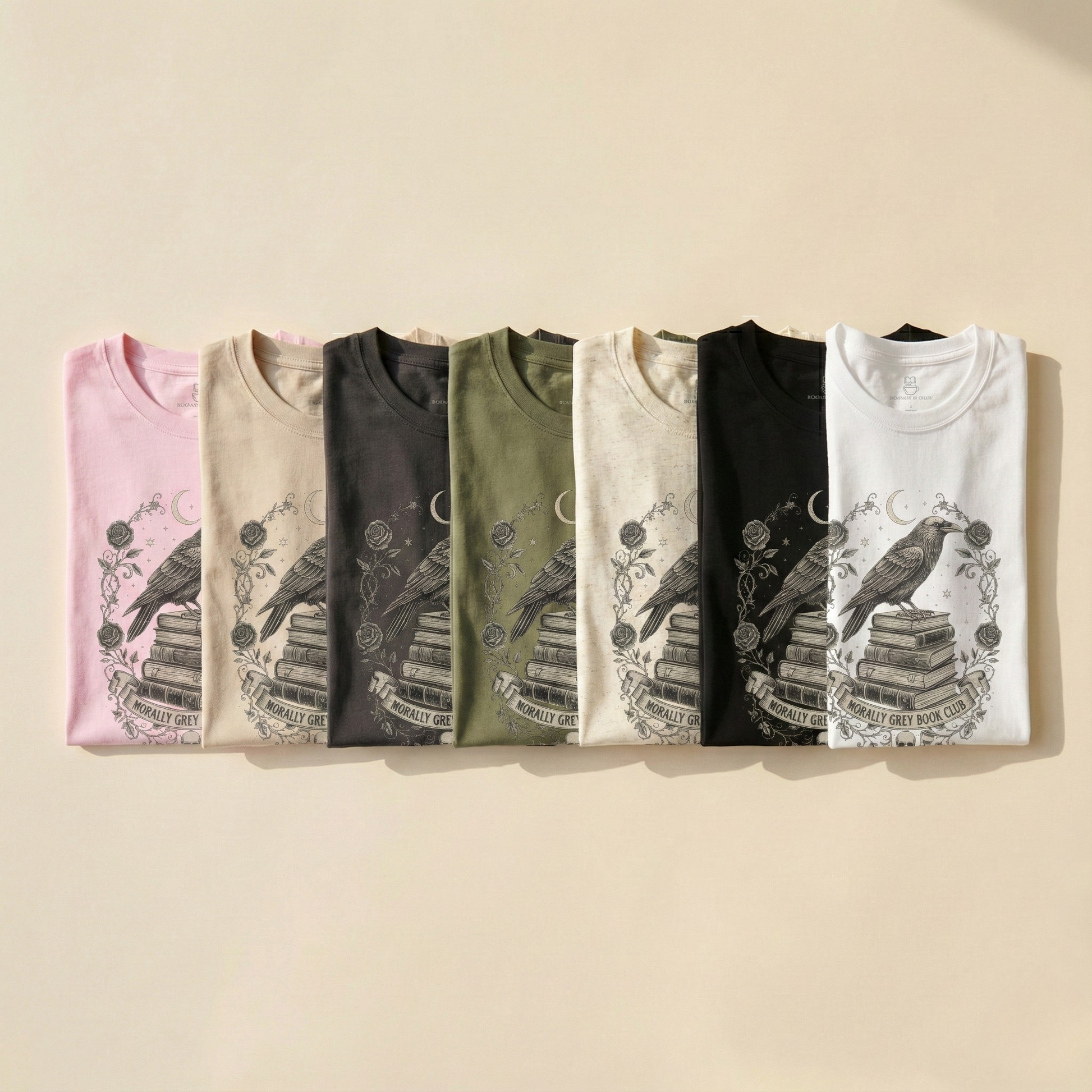 Gothic Raven Book Club T-Shirt - Morally Grey Book Club - BOOKISH & BREW