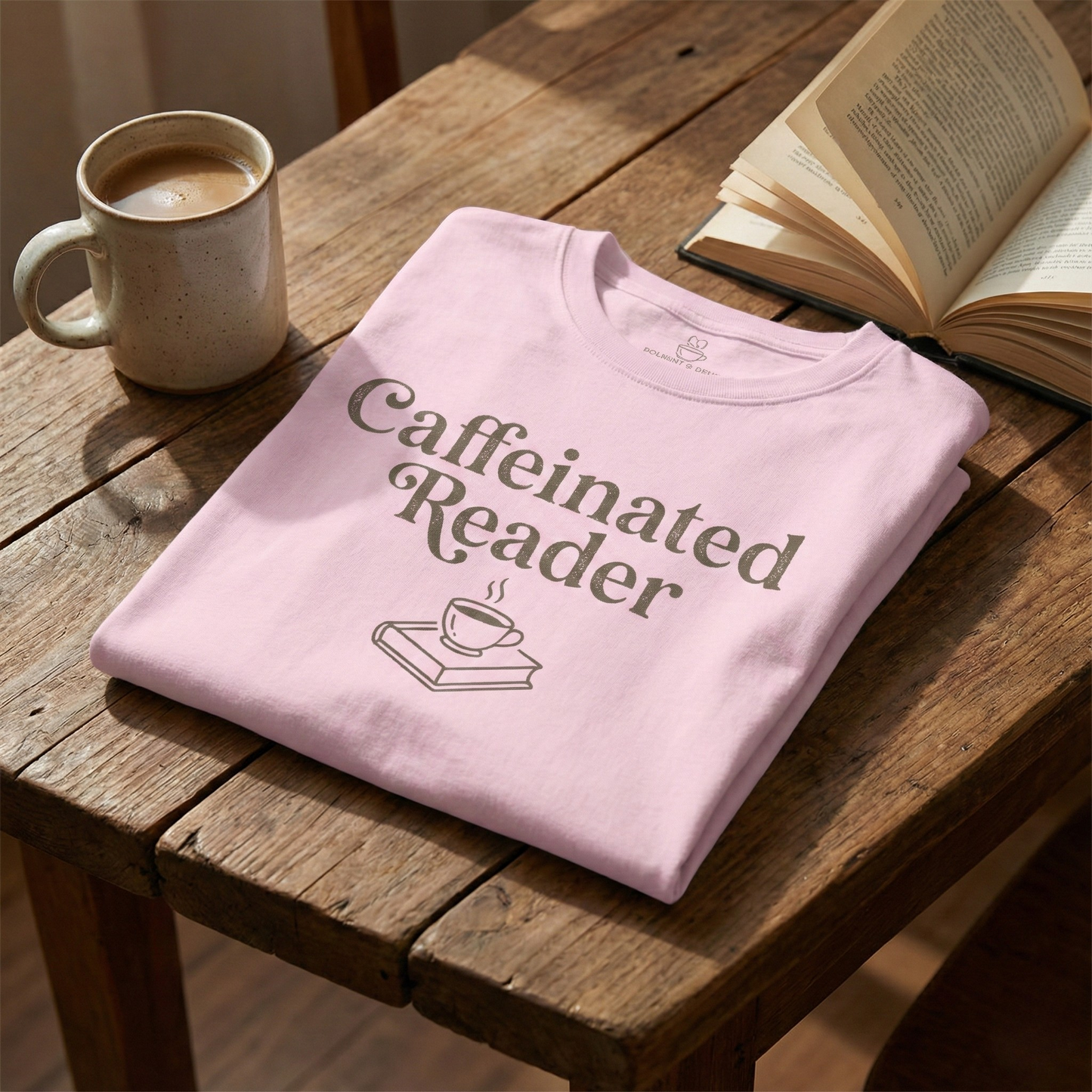 Caffeinated Reader T-Shirt – Book Lover Coffee Tee - BOOKISH & BREW
