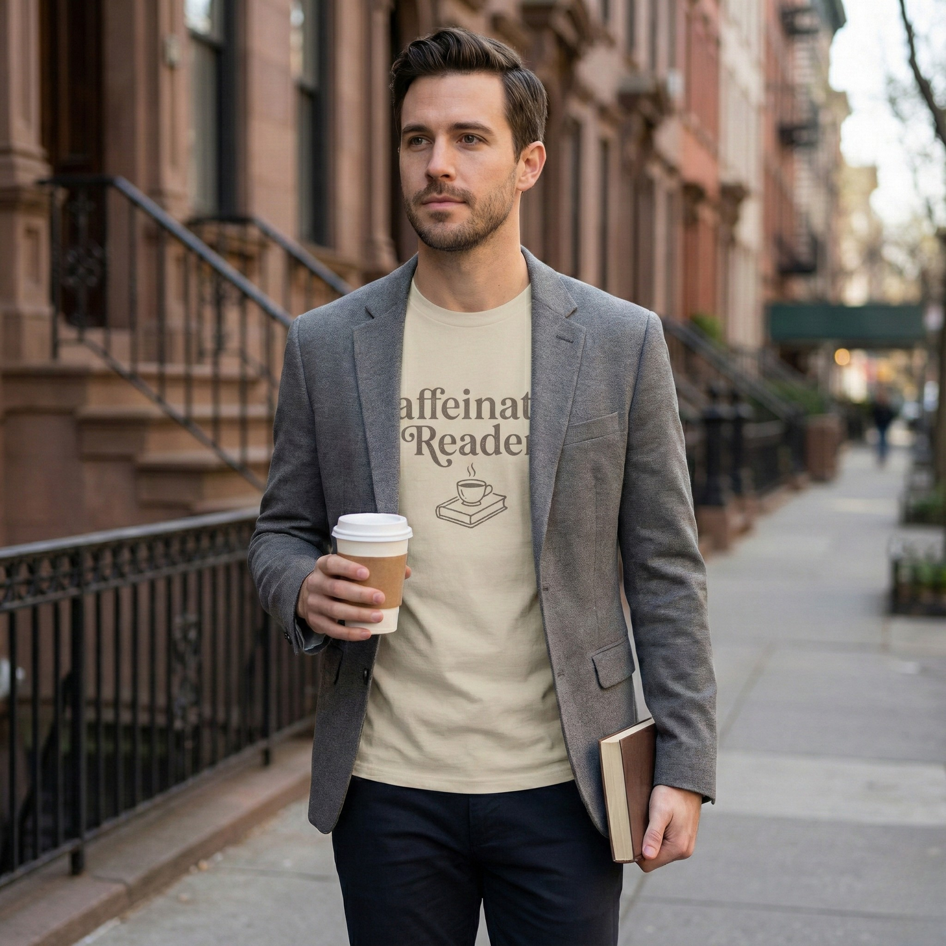 Caffeinated Reader T-Shirt – Book Lover Coffee Tee - BOOKISH & BREW
