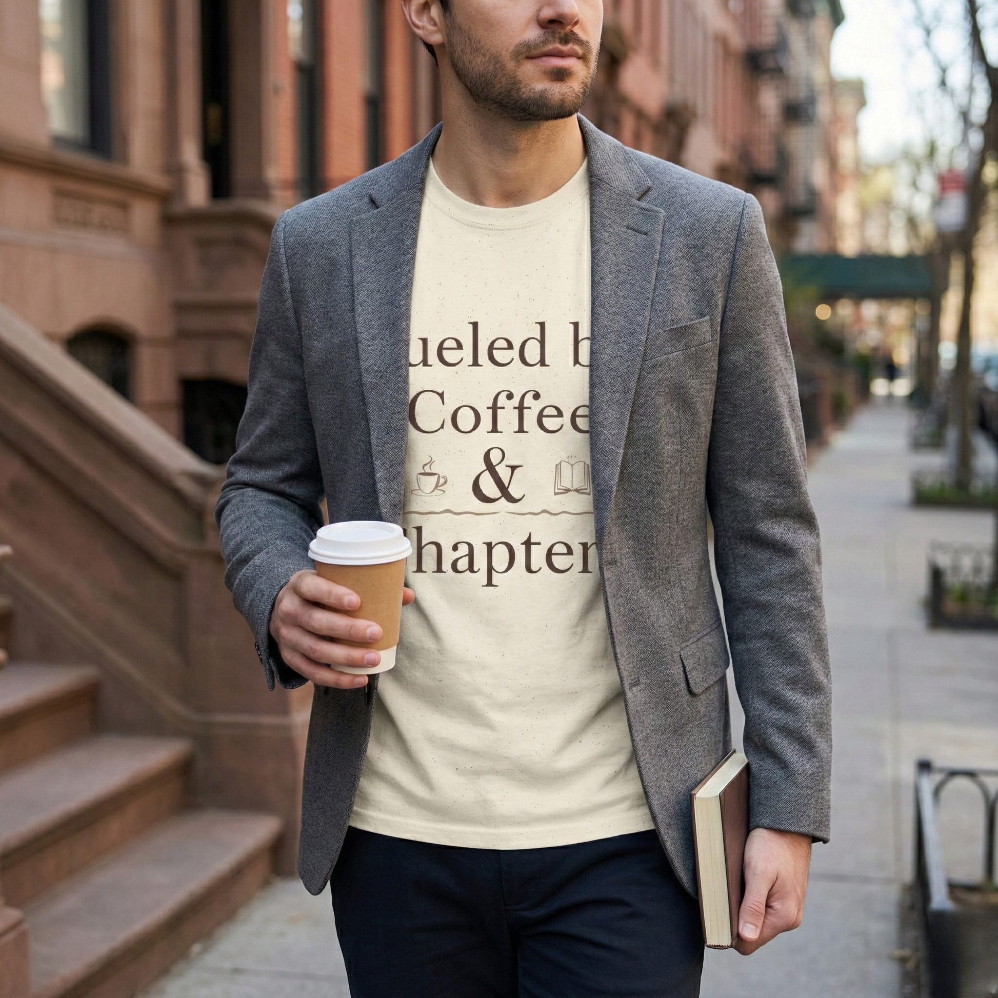 Fueled by Coffee & Chapters T-Shirt | Bookish Coffee Tee - BOOKISH & BREW