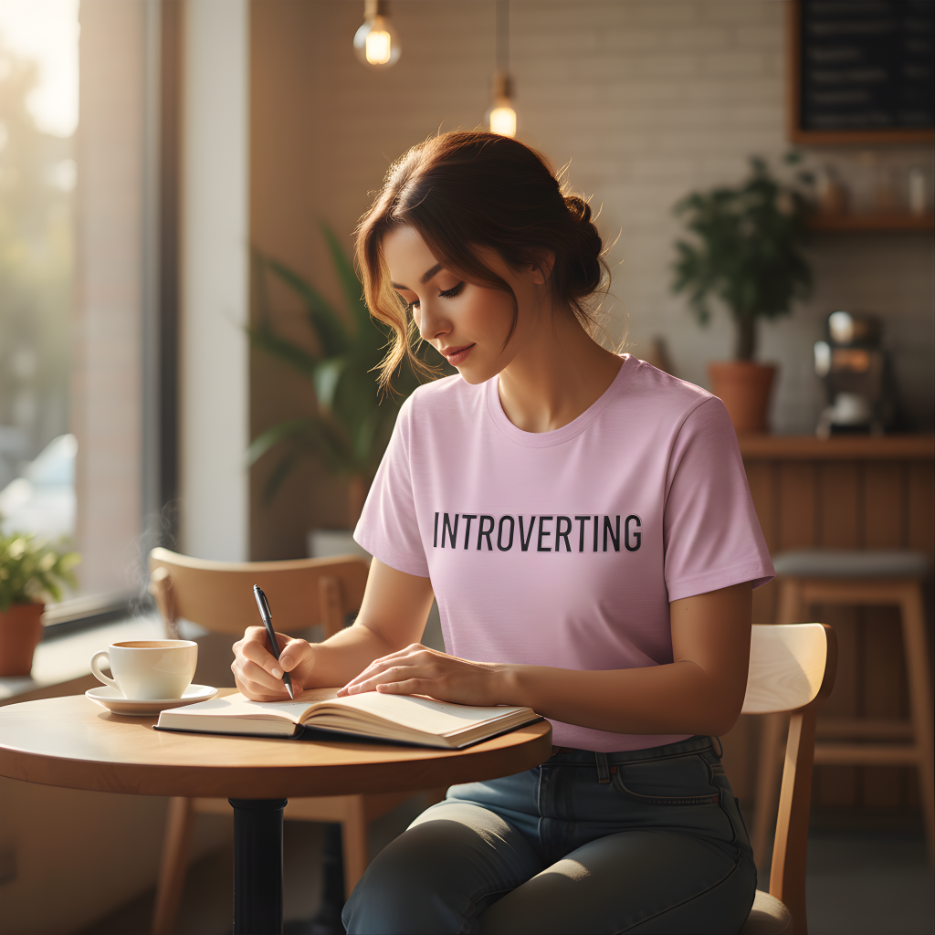 Introverting T-Shirt — Minimalist 'INTROVERTING' Graphic Tee for Introverts
