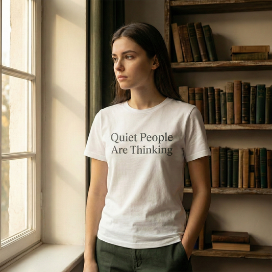 Quiet People Are Thinking Tee — Minimalist Statement T‑Shirt